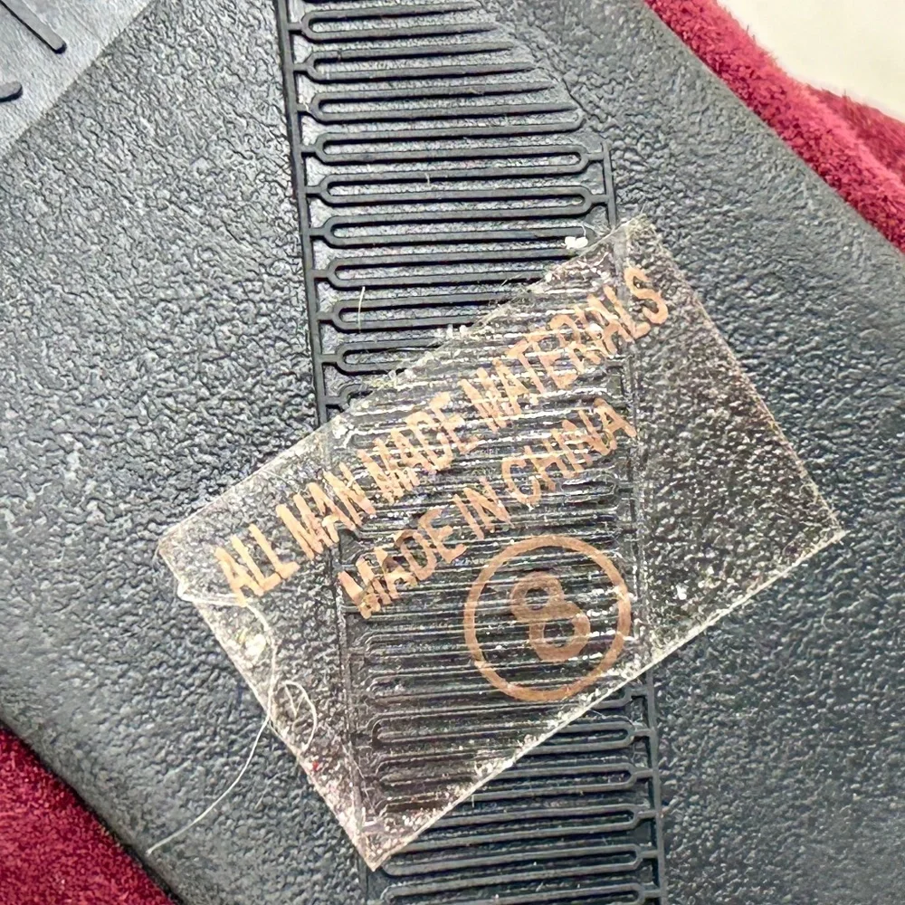 Ollio Burgundy Faux Suede Decorative Flower Slip On Comfort Ballet Flat Size 8 - Picture 8 of 9